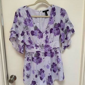 Forever 21 purple floral romper